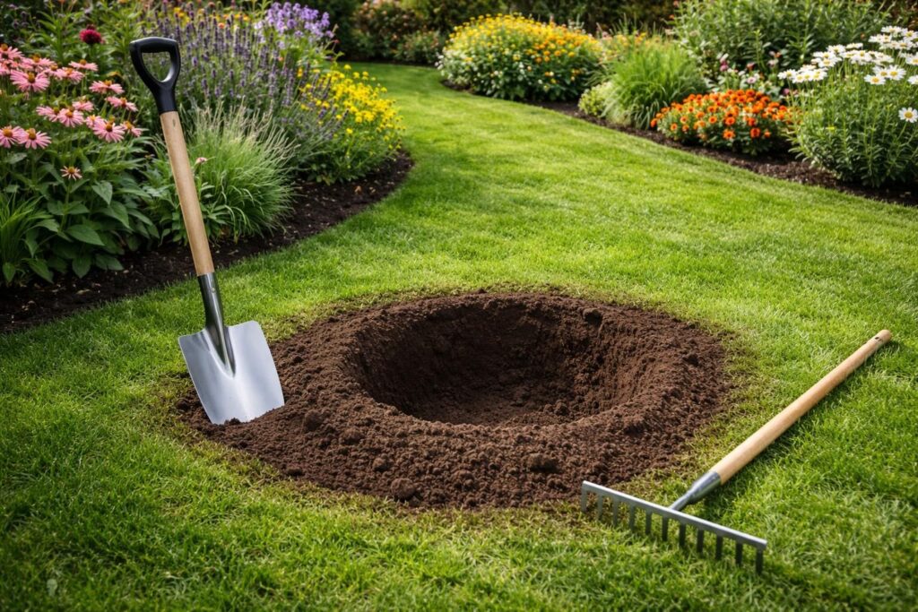 découvrez comment gérer un trou dans le jardin sans créer de monticule grâce à notre guide pratique pour un jardinage efficace et harmonieux.