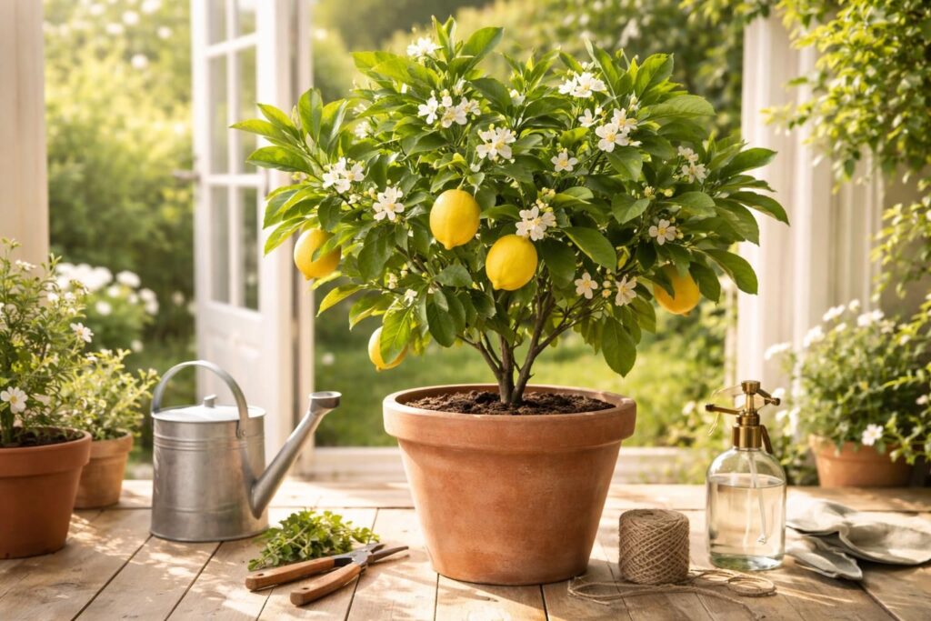 découvrez nos conseils d'entretien essentiels pour assurer une floraison abondante et réussie de votre citronnier en pot, du choix de l'emplacement à l'arrosage adapté.