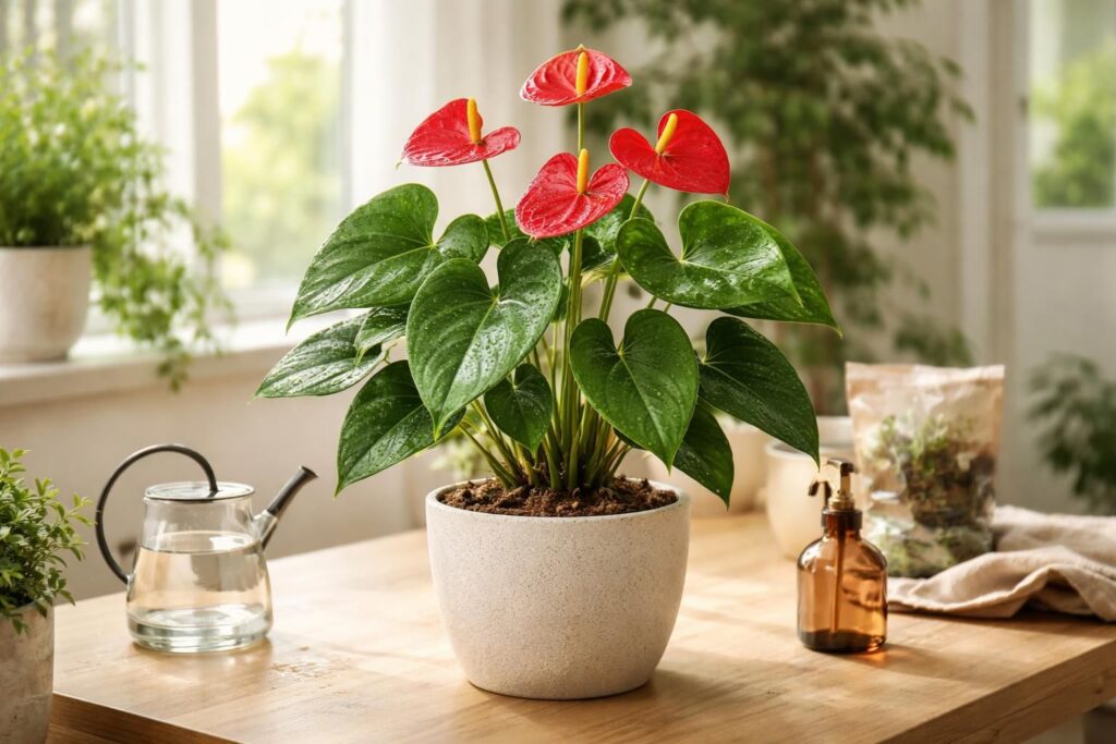 découvrez comment bien arroser, éclairer et entretenir votre plante anthurium pour qu'elle reste éclatante et en bonne santé toute l'année.