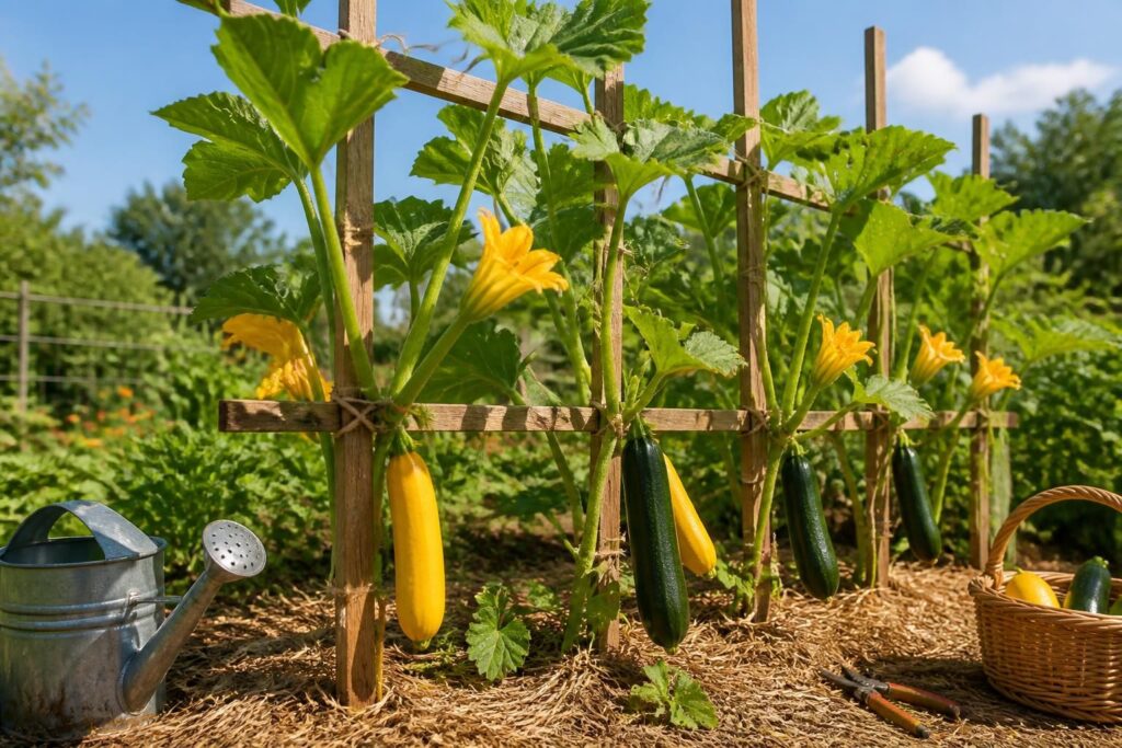 découvrez comment faire pousser des courgettes verticalement grâce à notre guide complet pour réussir cette méthode de jardinage pratique et efficace.