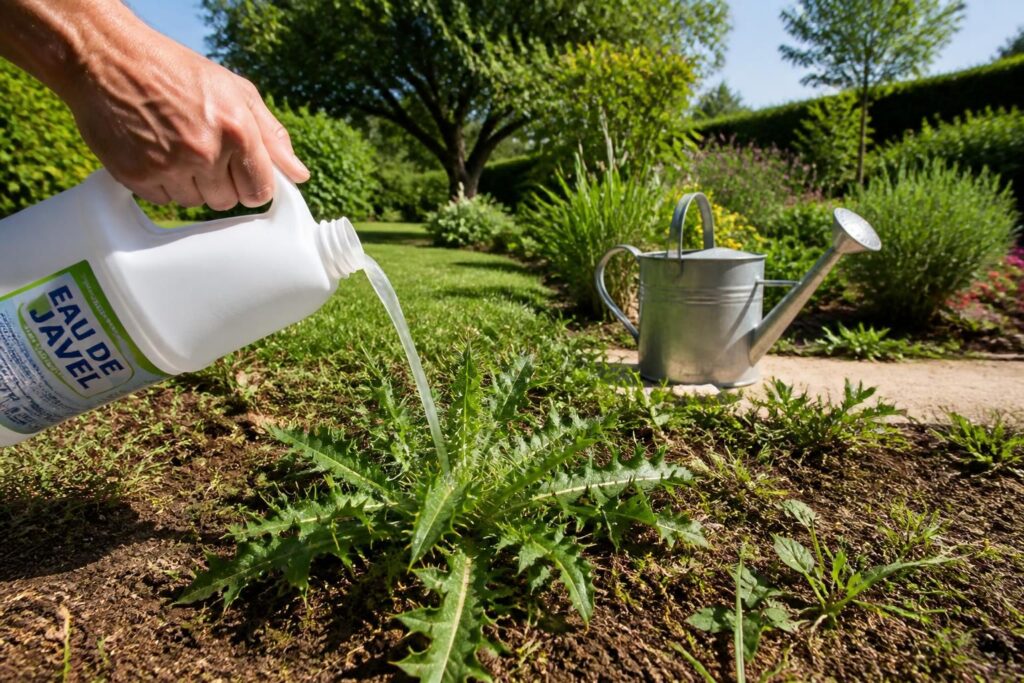 découvrez comment utiliser le chardon et l'eau de javel de manière efficace et sécurisée pour éliminer naturellement les mauvaises herbes de votre jardin.